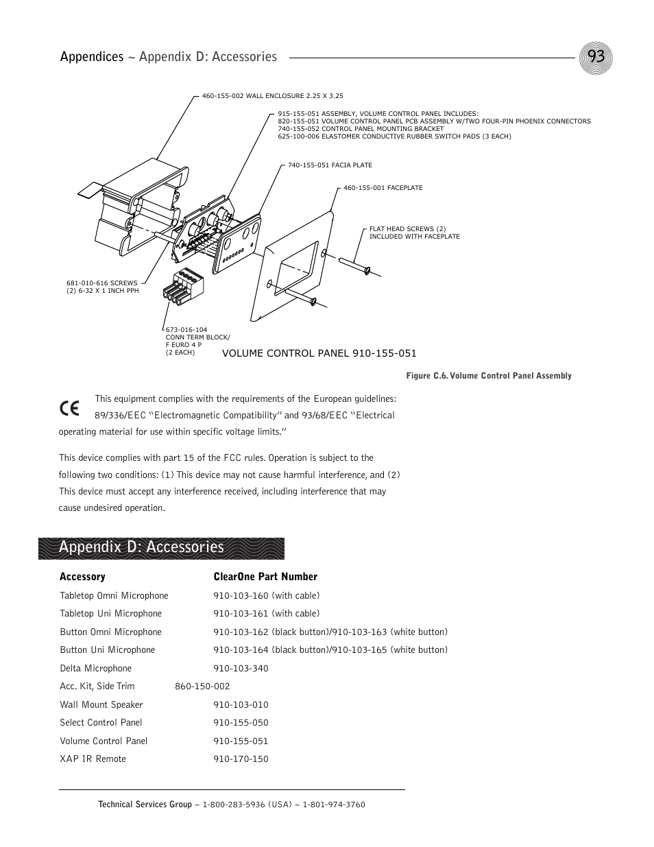 Appendix d: accessories, Appendices ~ appendix d: accessories | ClearOne XAP 800 User Manual | Page 99 / 149