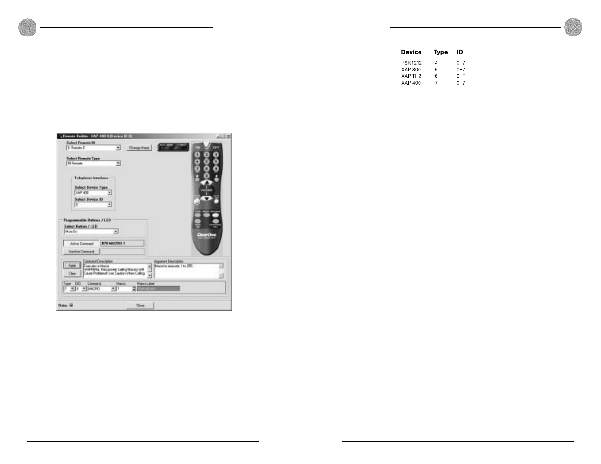 Programming example b | ClearOne XAP IR Remote User Manual | Page 7 / 11