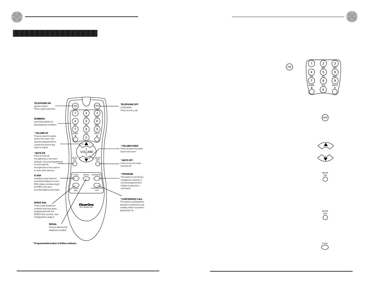 Remote control buttons, Operation getting started | ClearOne XAP IR Remote User Manual | Page 8 / 11