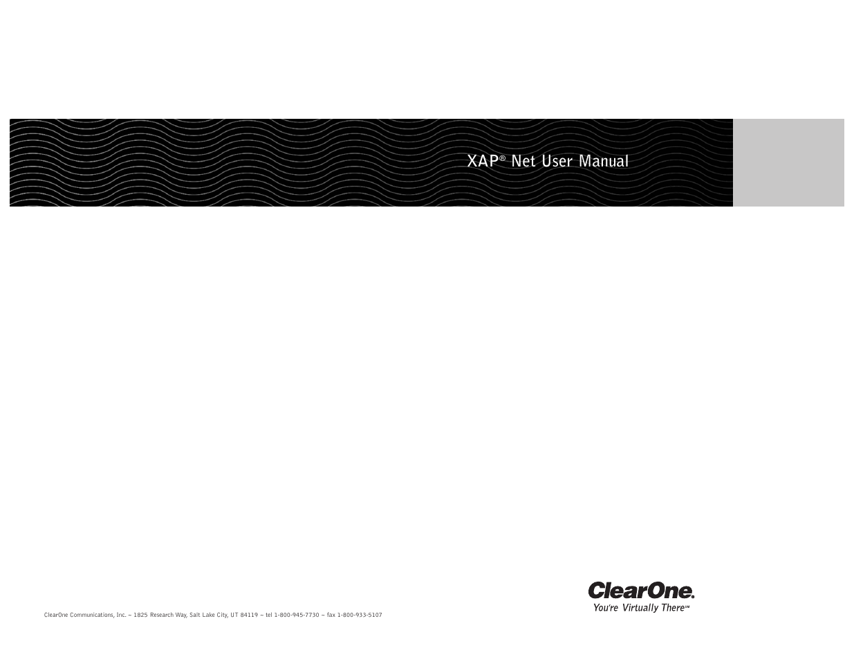 ClearOne XAP Net User Manual | 16 pages