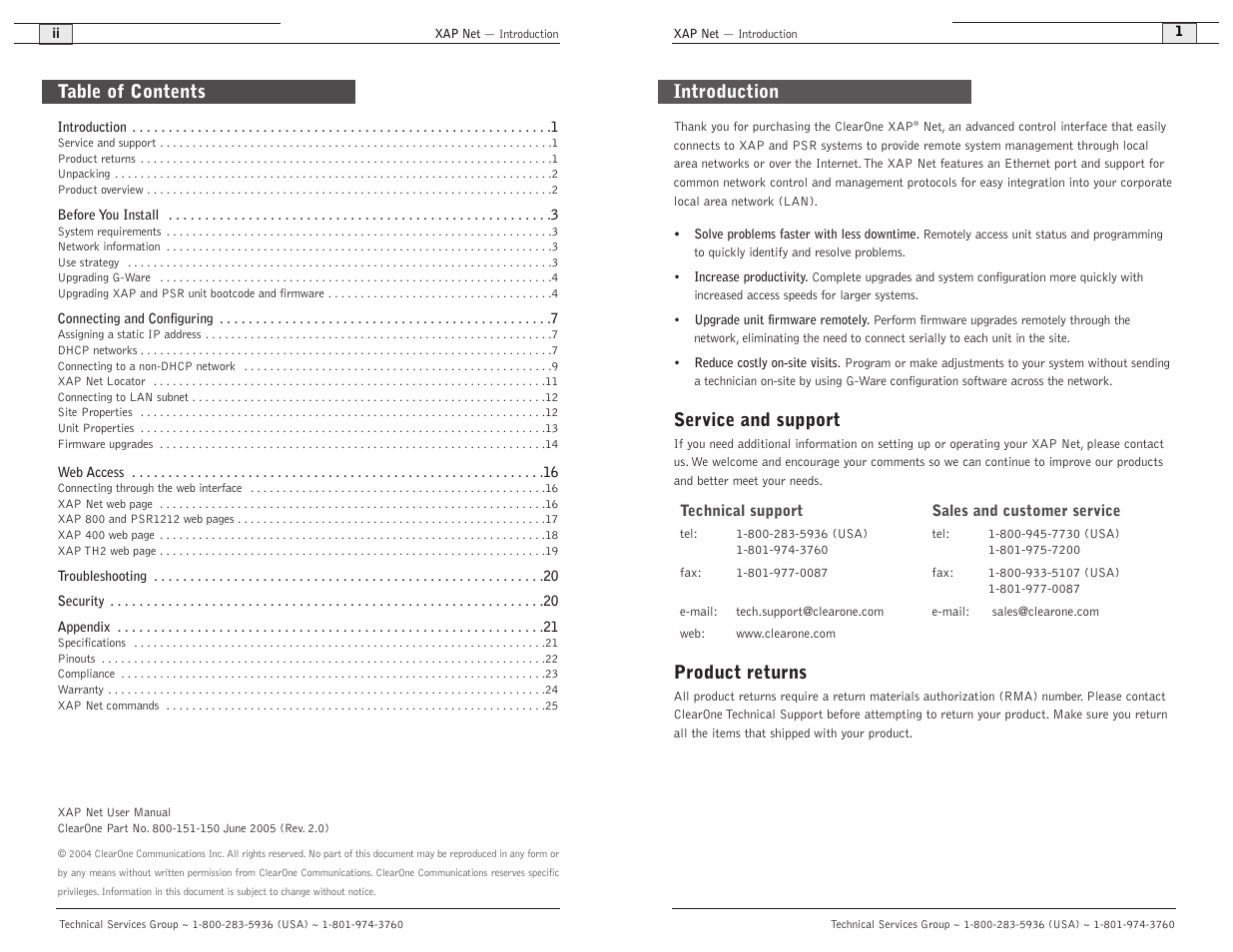 ClearOne XAP Net User Manual | Page 2 / 16