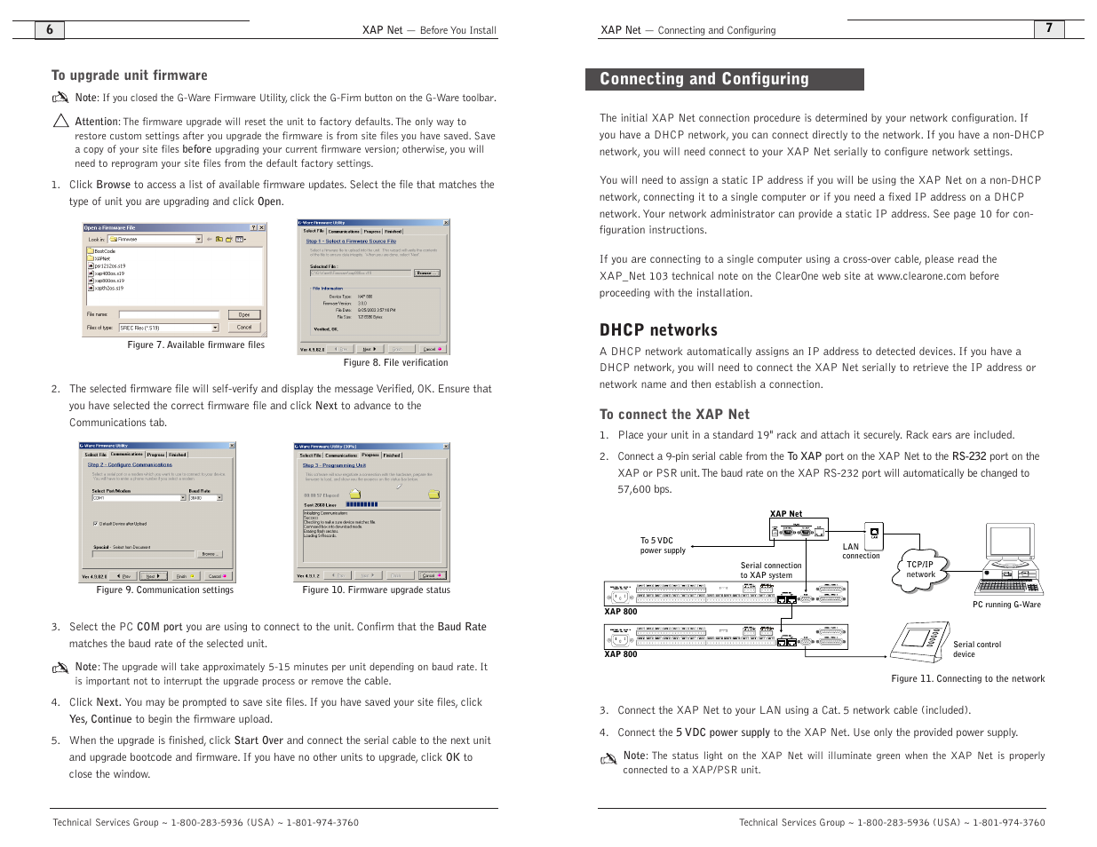 Connecting and configuring, Dhcp networks | ClearOne XAP Net User Manual | Page 5 / 16