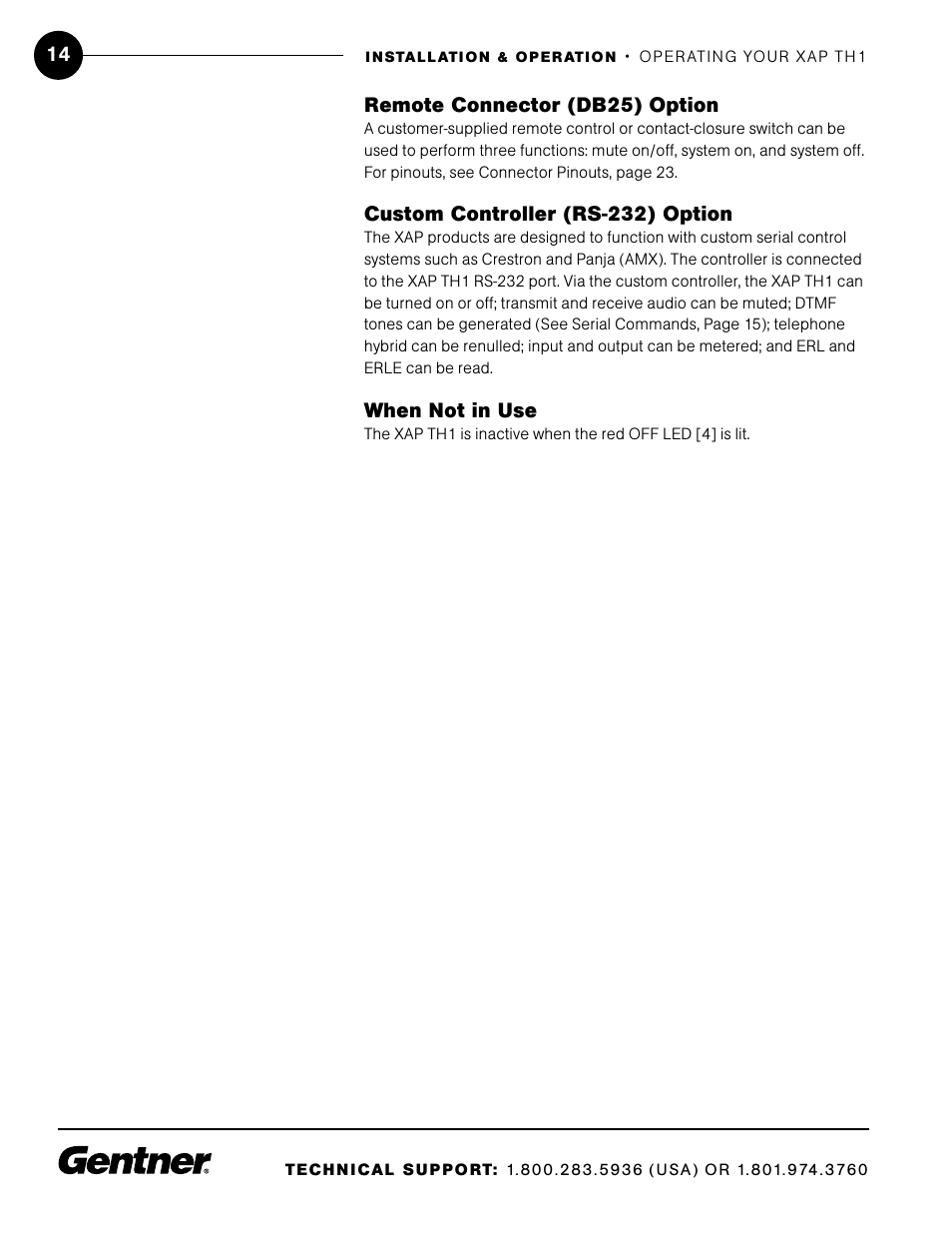 ClearOne XAP TH1 User Manual | Page 18 / 36