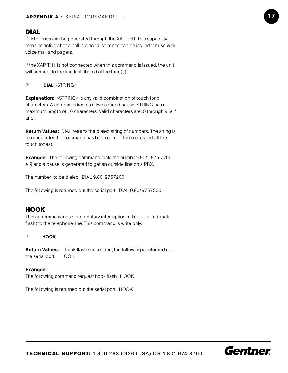 Dial, Hook | ClearOne XAP TH1 User Manual | Page 21 / 36