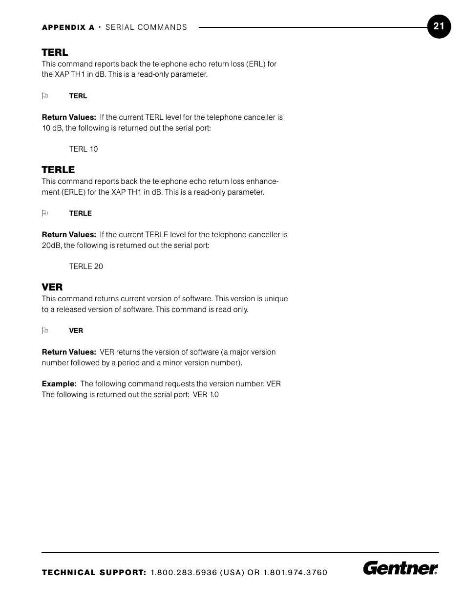 21 terl, Terle | ClearOne XAP TH1 User Manual | Page 25 / 36