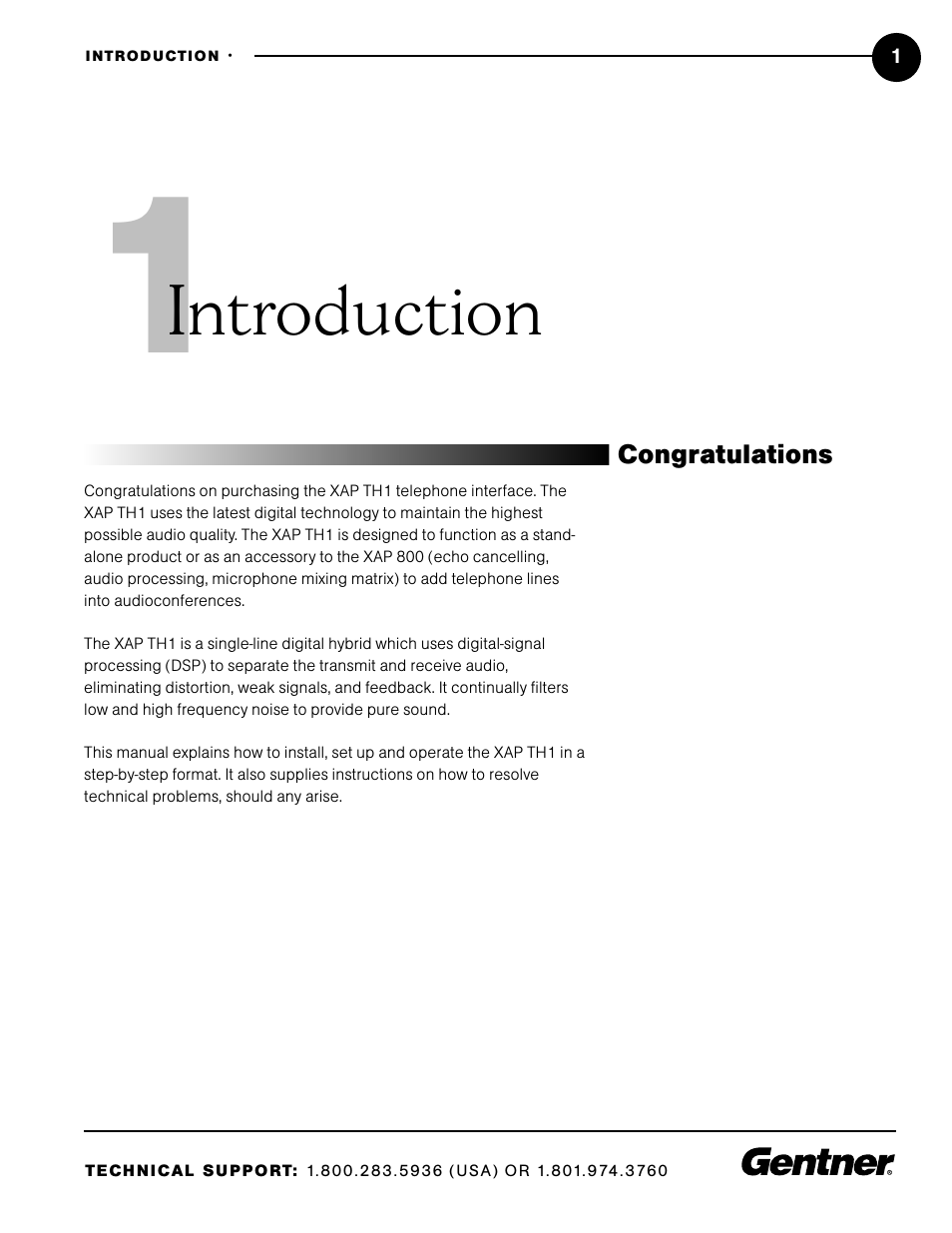 Introduction | ClearOne XAP TH1 User Manual | Page 5 / 36