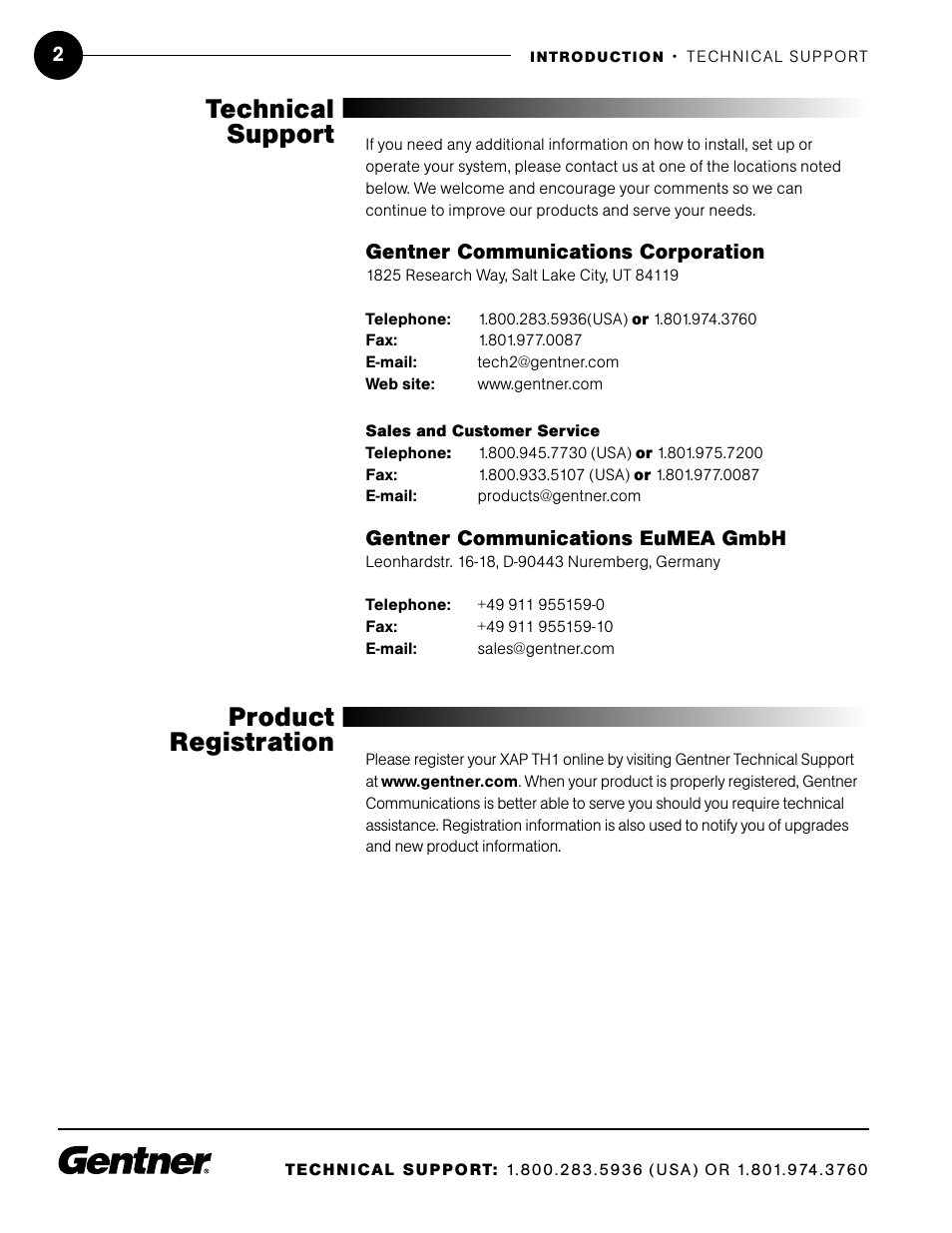 Technical support product registration | ClearOne XAP TH1 User Manual | Page 6 / 36