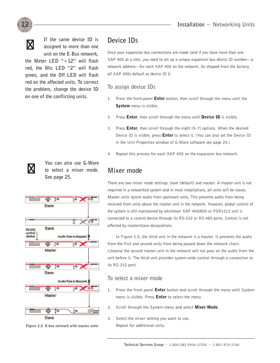 Device ids, Mixer mode, Device ids mixer mode | ClearOne XAP400 User Manual | Page 18 / 173