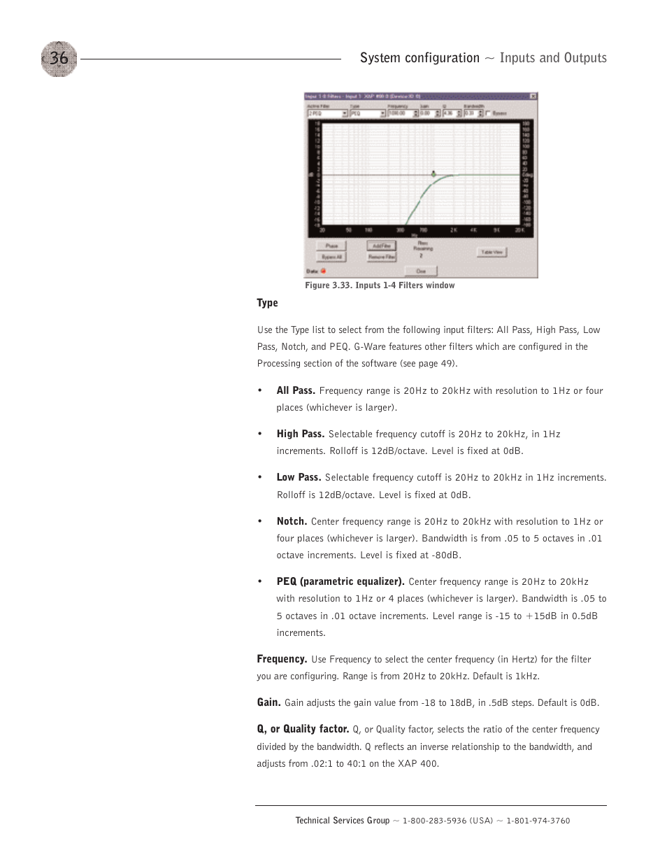 System configuration ~ inputs and outputs | ClearOne XAP400 User Manual | Page 42 / 173