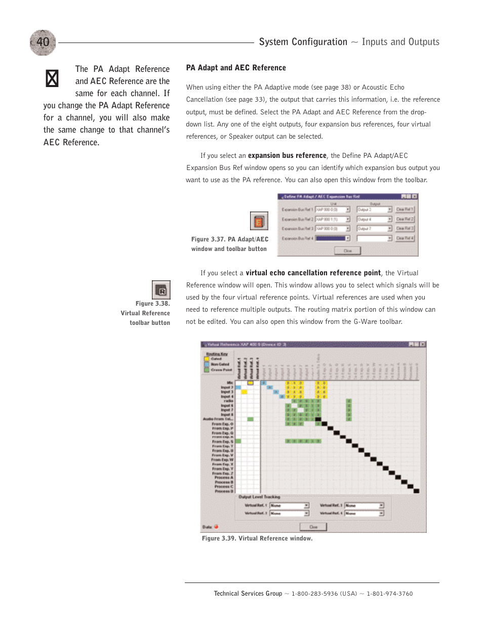 System configuration ~ inputs and outputs | ClearOne XAP400 User Manual | Page 46 / 173