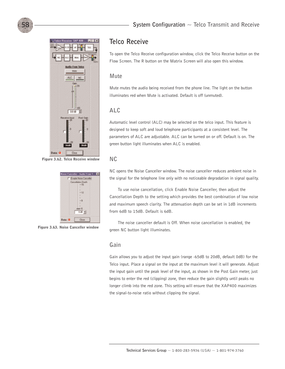 Telco receive | ClearOne XAP400 User Manual | Page 64 / 173