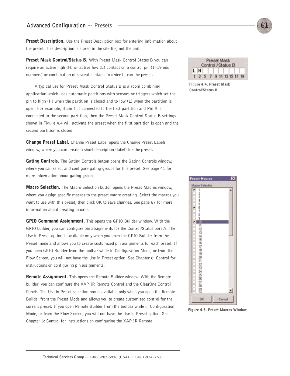 Advanced configuration ~ presets | ClearOne XAP400 User Manual | Page 67 / 173