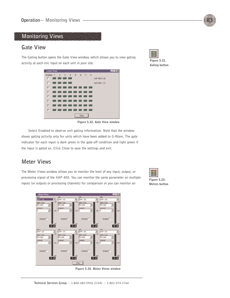 Chapter 6: control, Gpio builde, Remote builde | Gpio builder, Gate view, Meter views, Monitoring views | ClearOne XAP400 User Manual | Page 89 / 173