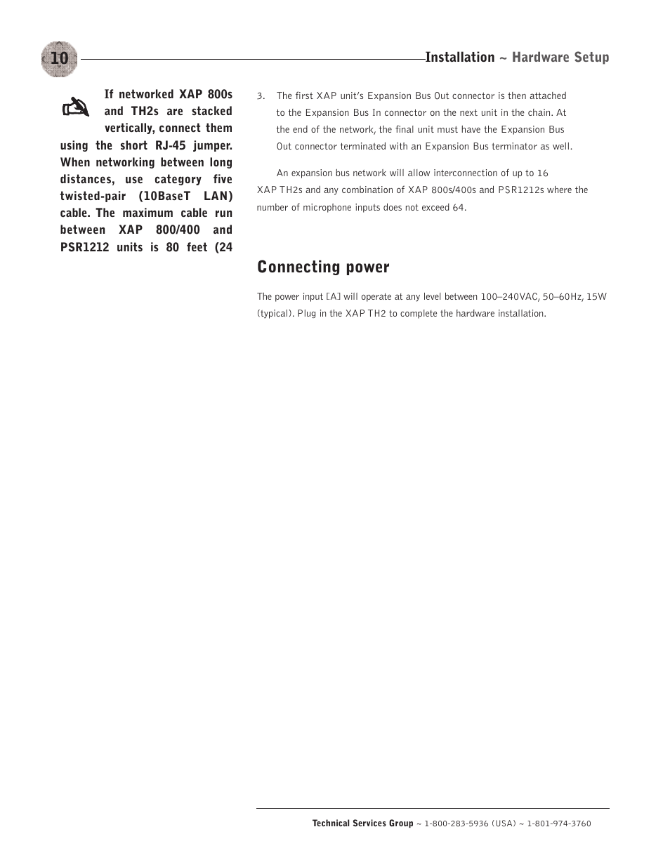 Connecting power | ClearOne XAP TH2 User Manual | Page 14 / 60