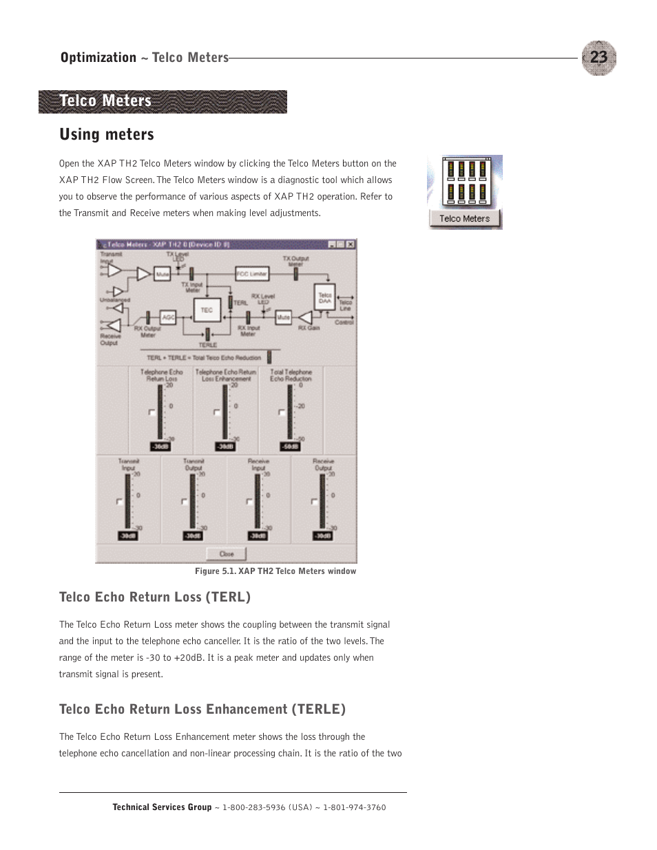 Using meters, Telco meters | ClearOne XAP TH2 User Manual | Page 27 / 60