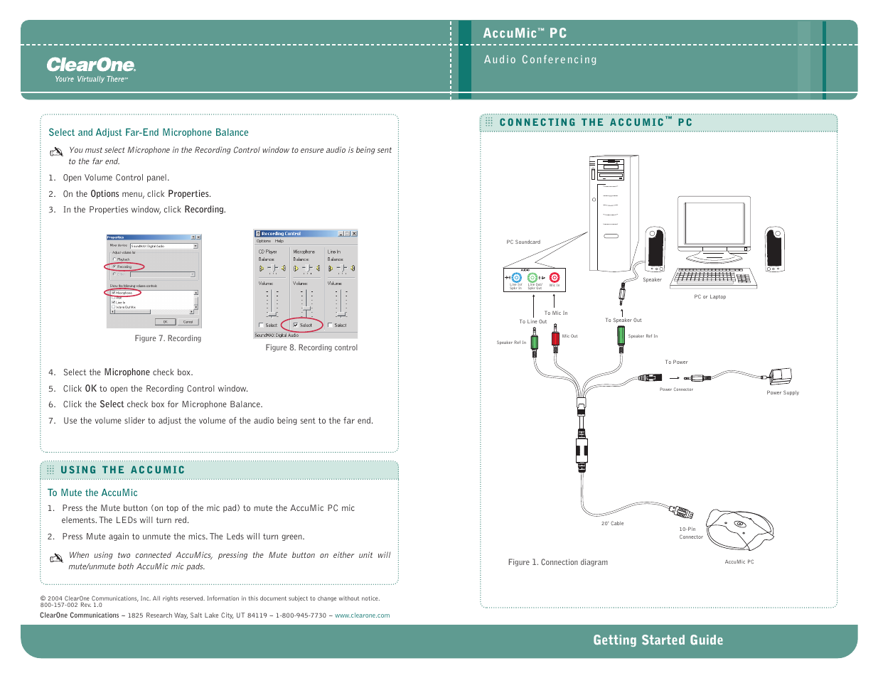 ClearOne AccuMic PC User Manual | 2 pages