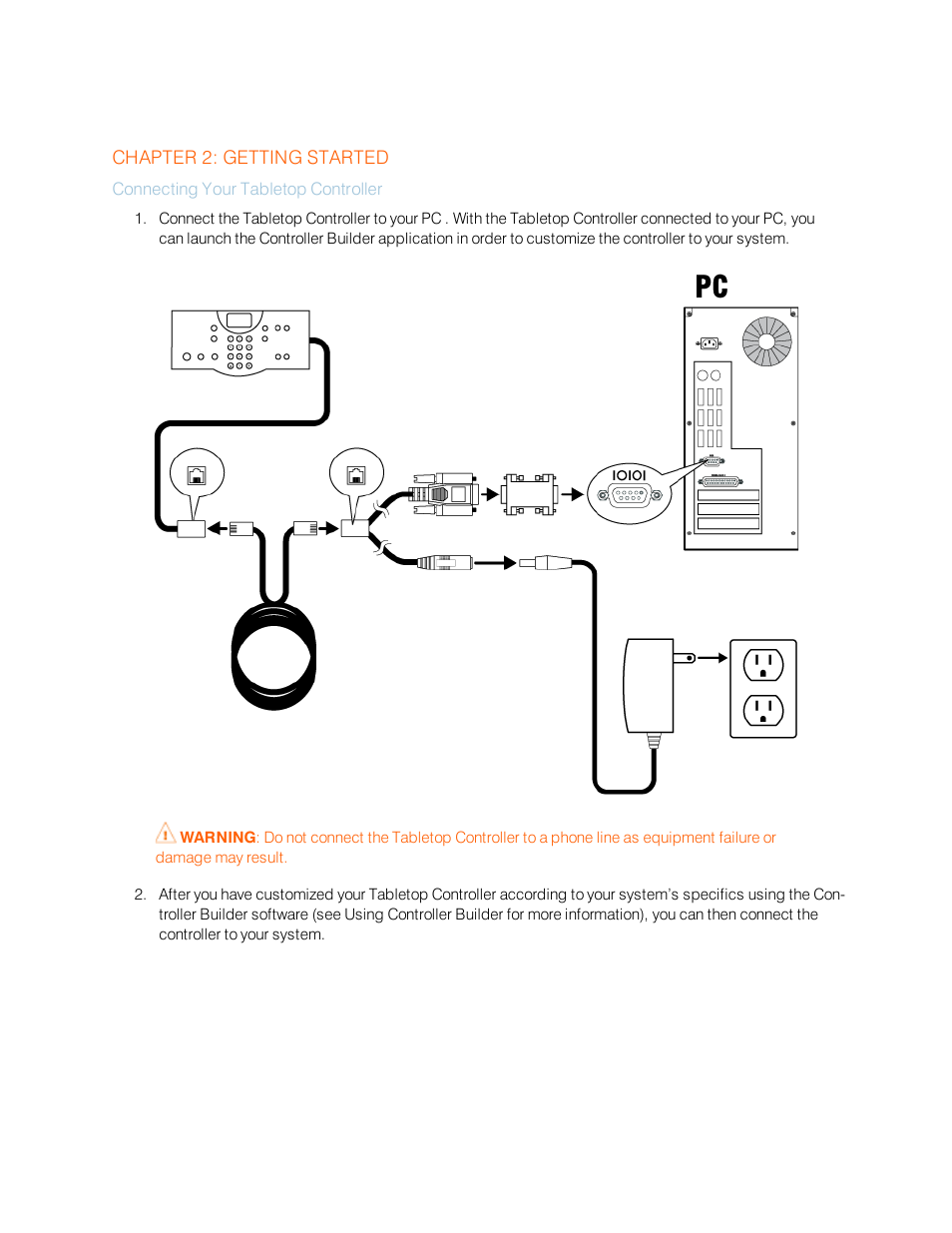 Chapter 2: getting started, Connecting your tabletop controller | ClearOne Table Controller for XAP User Manual | Page 7 / 17