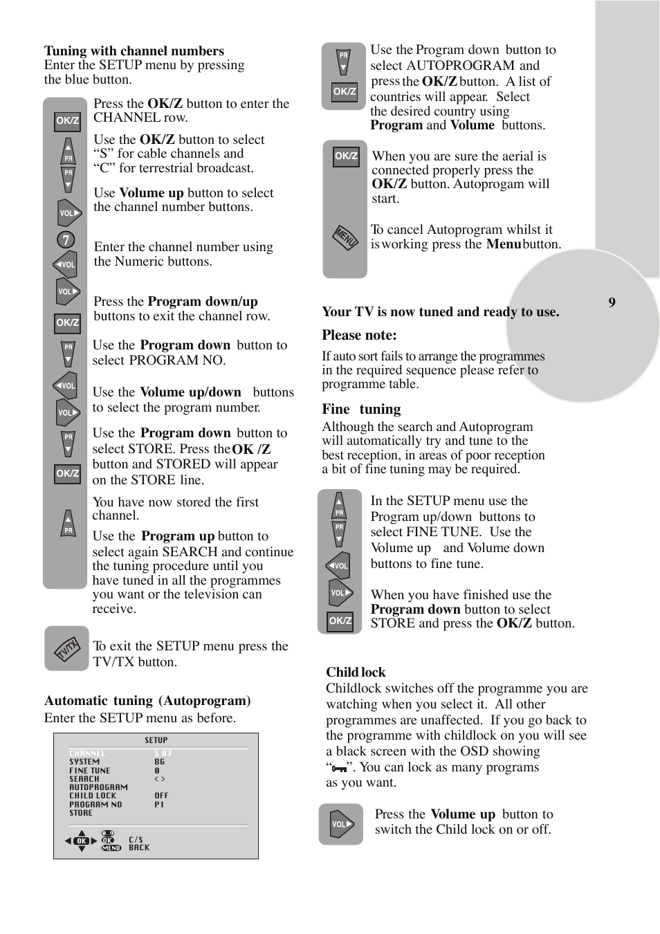 Fine tuning | Beko NICAM STEREO User Manual | Page 10 / 26