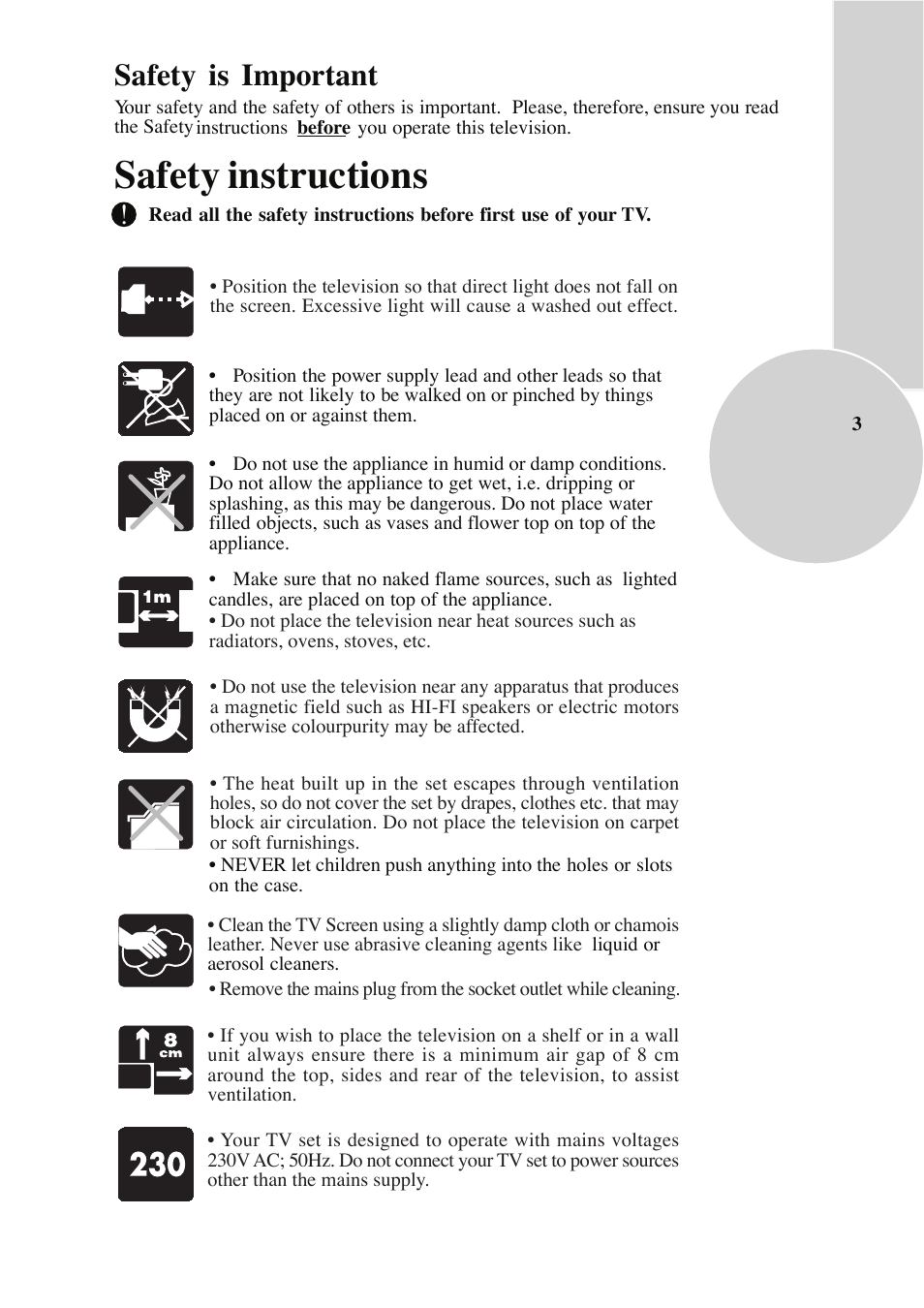 Safety instructions, Safety is important | Beko NICAM STEREO User Manual | Page 4 / 26