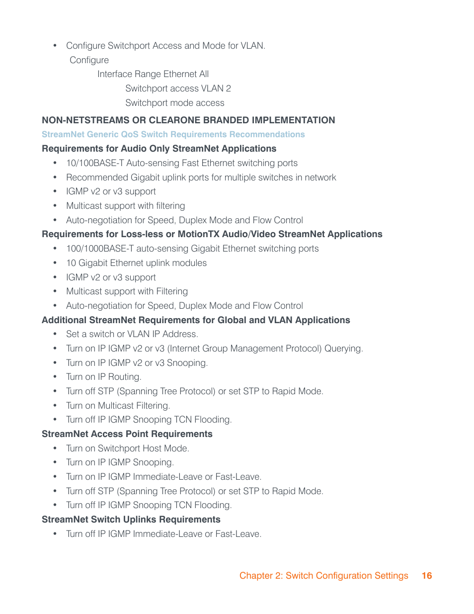 Non-netsreams or clearone branded implementation, Non-netstreams or clearone branded implementation | ClearOne StreamNet Infrastructure and Network User Manual | Page 19 / 22