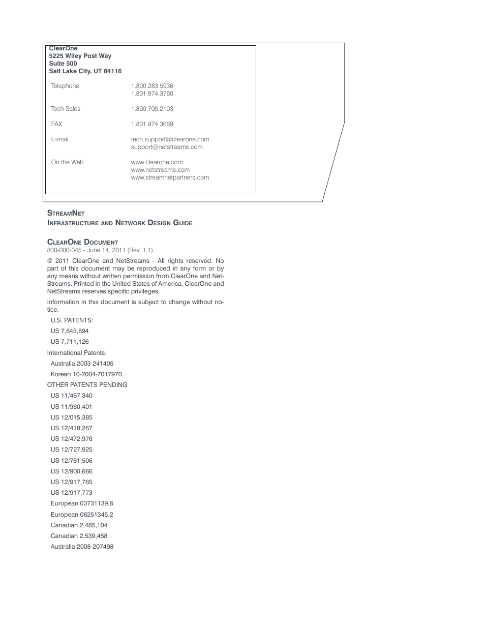 ClearOne StreamNet Infrastructure and Network User Manual | Page 2 / 22