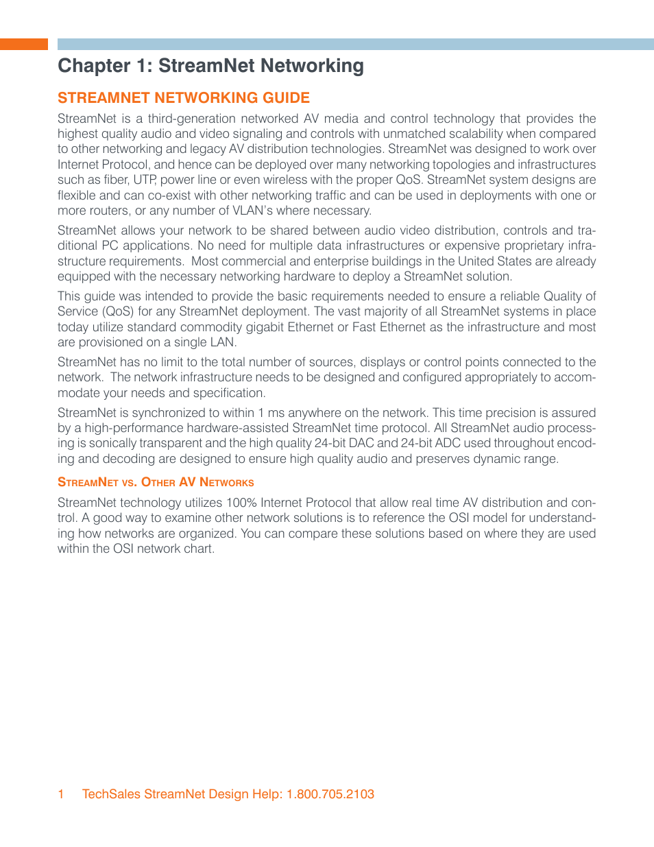 Chapter 1: streamnet networking, Streamnet networking guide, Streamnet vs other av networks | Streamnet vs. other av networks | ClearOne StreamNet Infrastructure and Network User Manual | Page 4 / 22