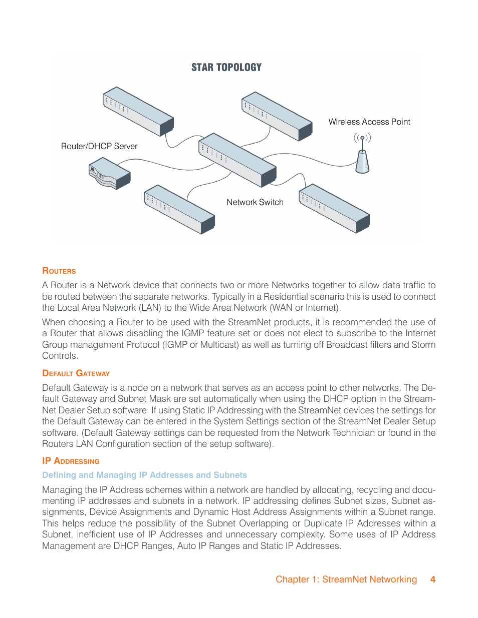 Routers, Default gateway, Ip addressing | Routers default gateway ip addressing | ClearOne StreamNet Infrastructure and Network User Manual | Page 7 / 22