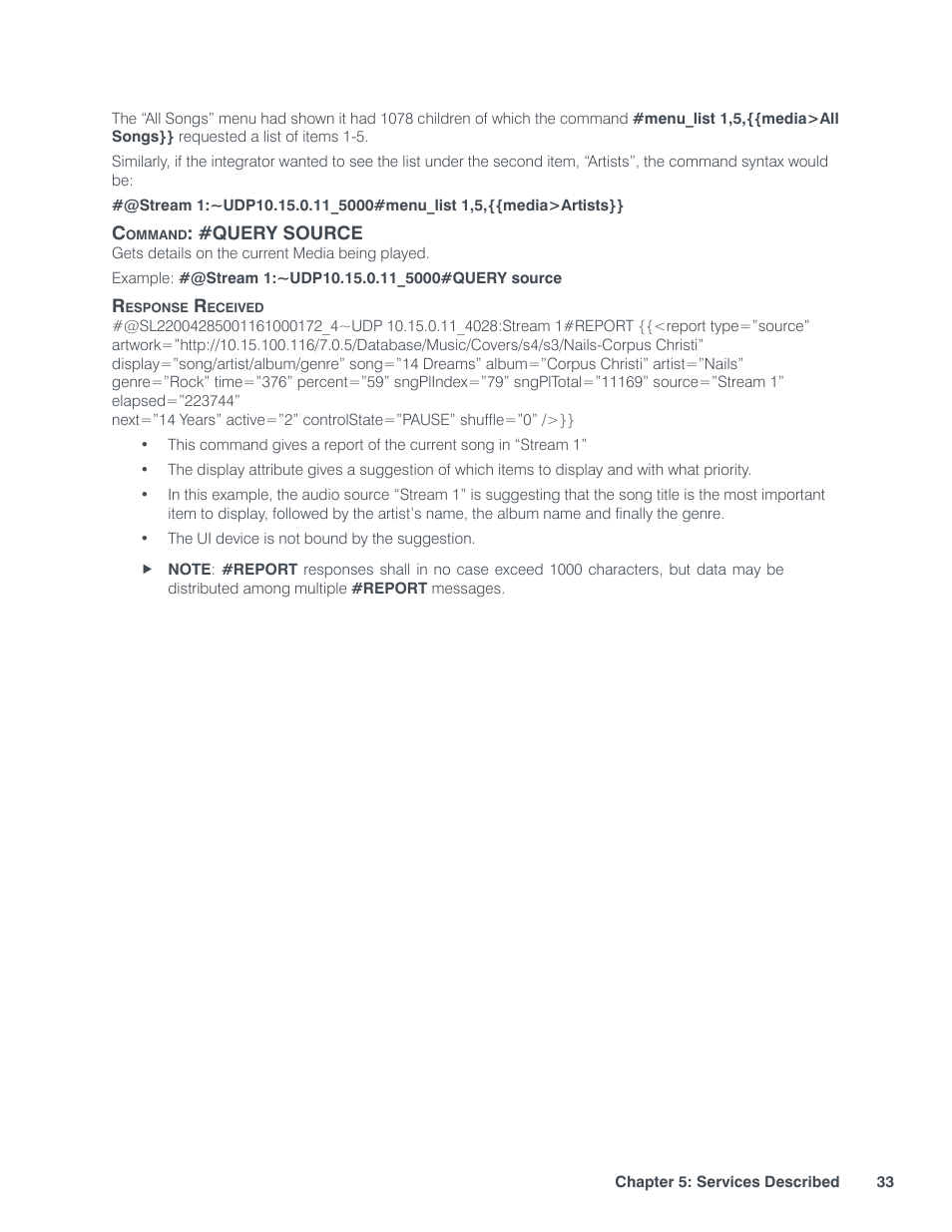 Command: #query source | ClearOne StreamNet Integration User Manual | Page 39 / 55