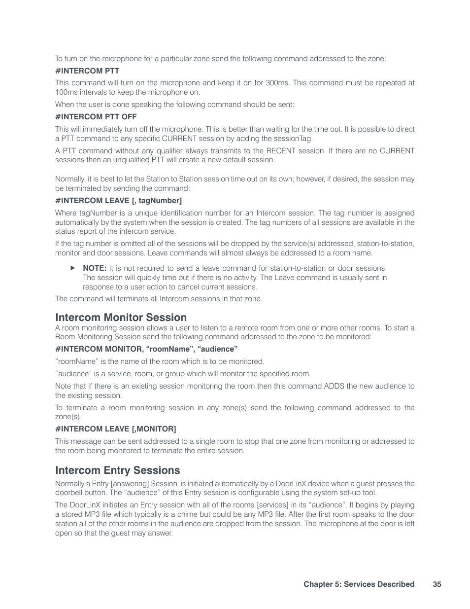 Ntercom, Onitor, Ession | Ntry, Essions, Intercom monitor session, Intercom entry sessions | ClearOne StreamNet Integration User Manual | Page 41 / 55