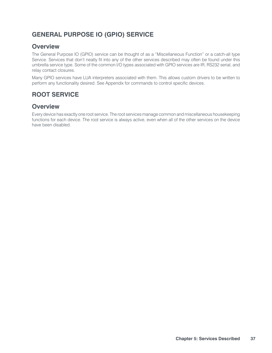 Verview, Root service | ClearOne StreamNet Integration User Manual | Page 43 / 55