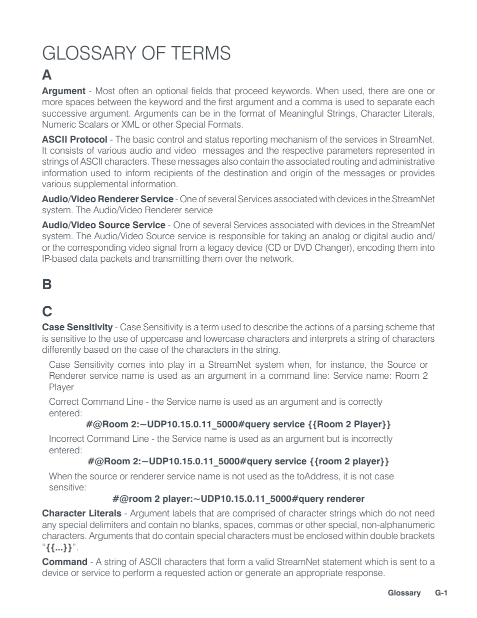 Glossary of terms | ClearOne StreamNet Integration User Manual | Page 51 / 55