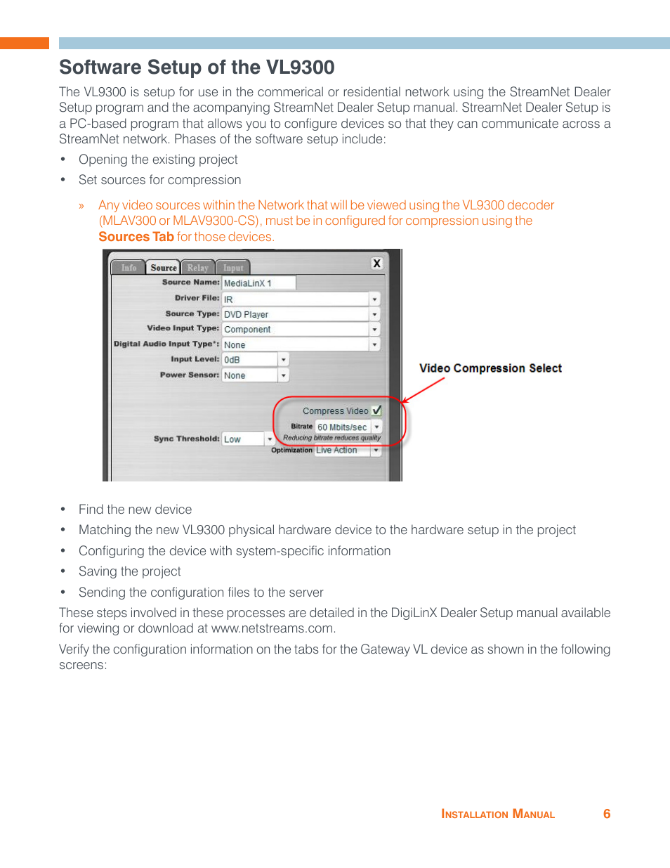 Software setup of the vl9300 | ClearOne ViewLinX - VL9300 User Manual | Page 9 / 14