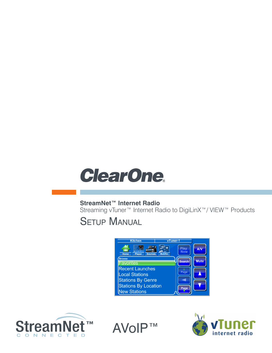 ClearOne StreamNet Internet Radio User Manual | 18 pages