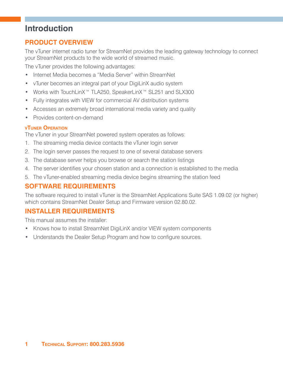 Introduction | ClearOne StreamNet Internet Radio User Manual | Page 2 / 18