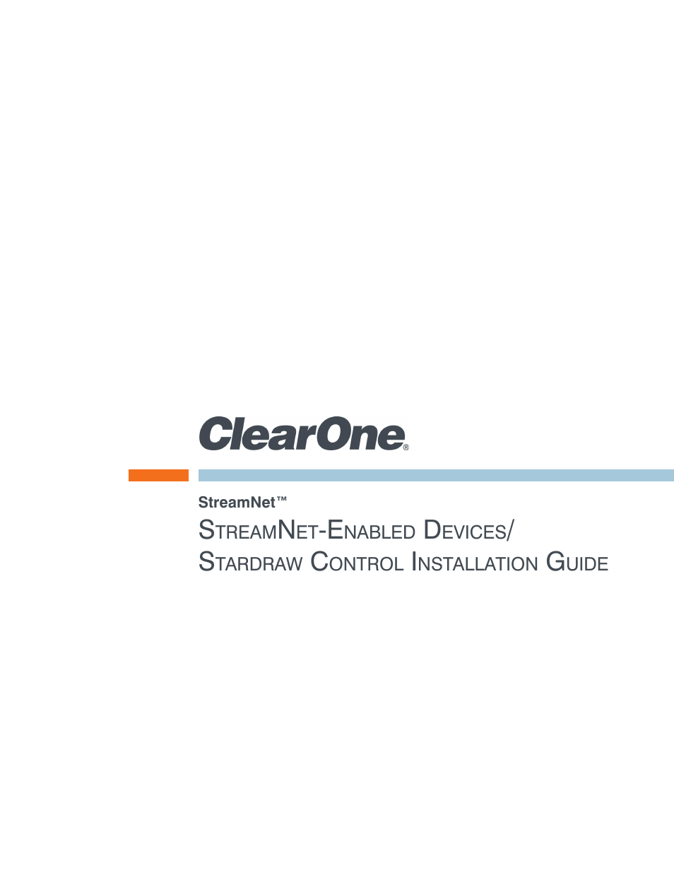 ClearOne StreamNet StarDraw Control User Manual | 13 pages