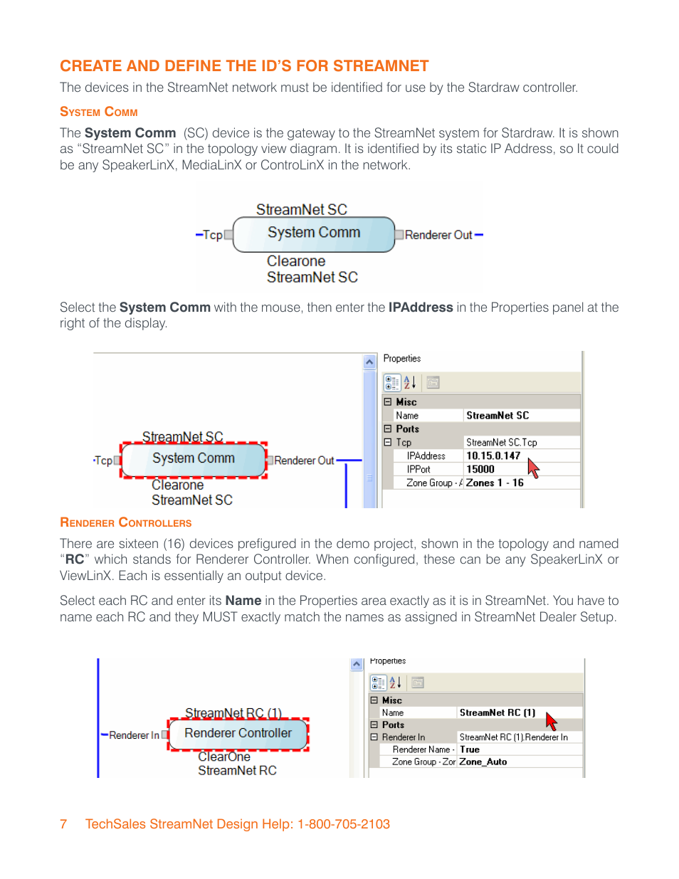 Create and define the id’s for streamnet | ClearOne StreamNet StarDraw Control User Manual | Page 10 / 13