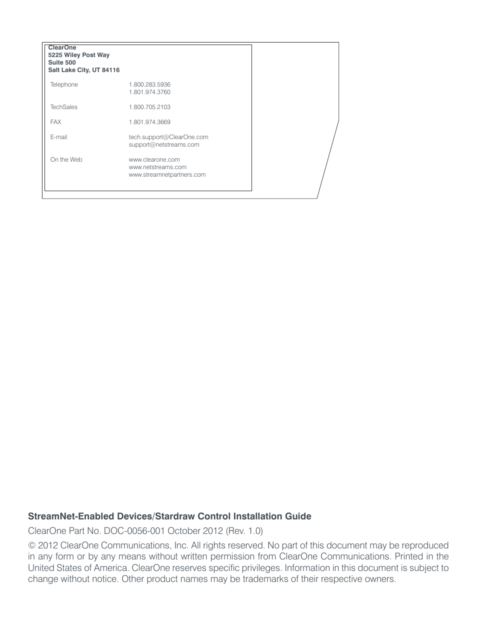 ClearOne StreamNet StarDraw Control User Manual | Page 2 / 13