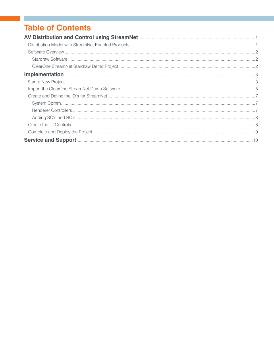 ClearOne StreamNet StarDraw Control User Manual | Page 3 / 13