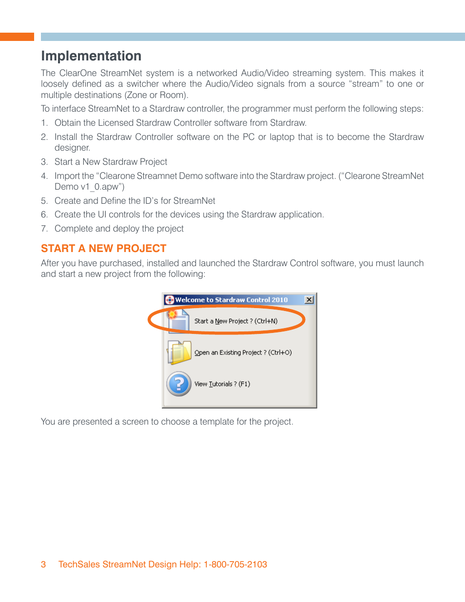 Implementation | ClearOne StreamNet StarDraw Control User Manual | Page 6 / 13