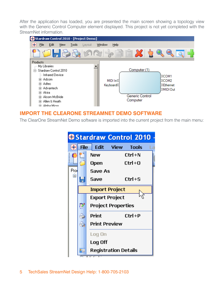 ClearOne StreamNet StarDraw Control User Manual | Page 8 / 13