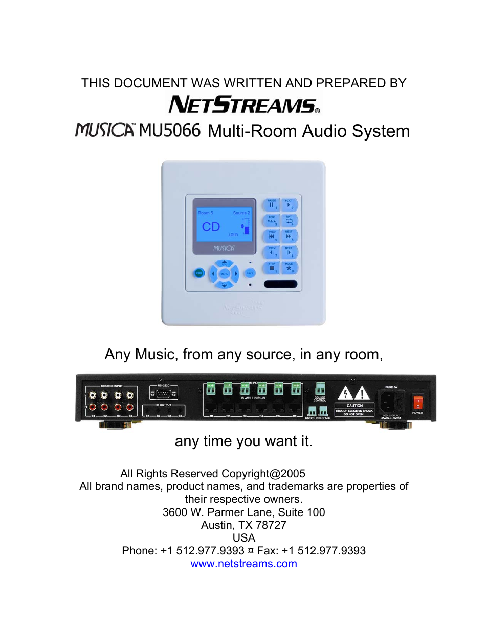 Multi-room audio system | ClearOne MU5066 User Manual | Page 2 / 44
