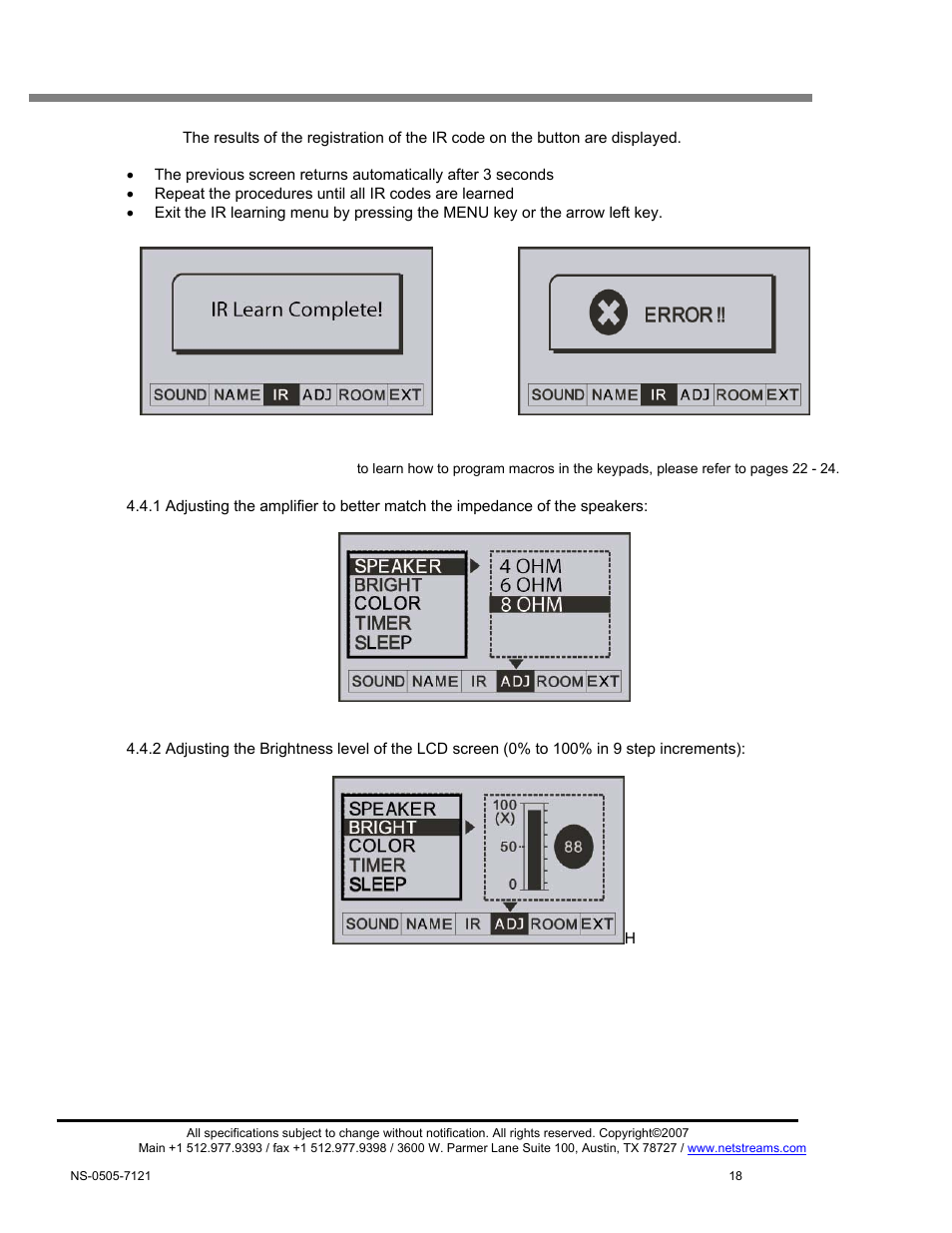 Musica keypad display screens | ClearOne MU5066 User Manual | Page 21 / 44