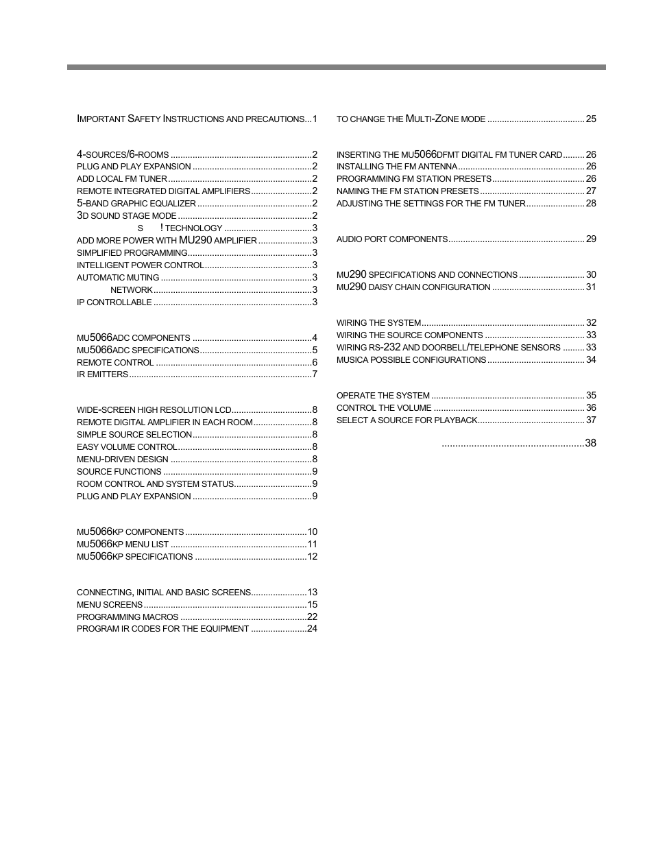 ClearOne MU5066 User Manual | Page 3 / 44