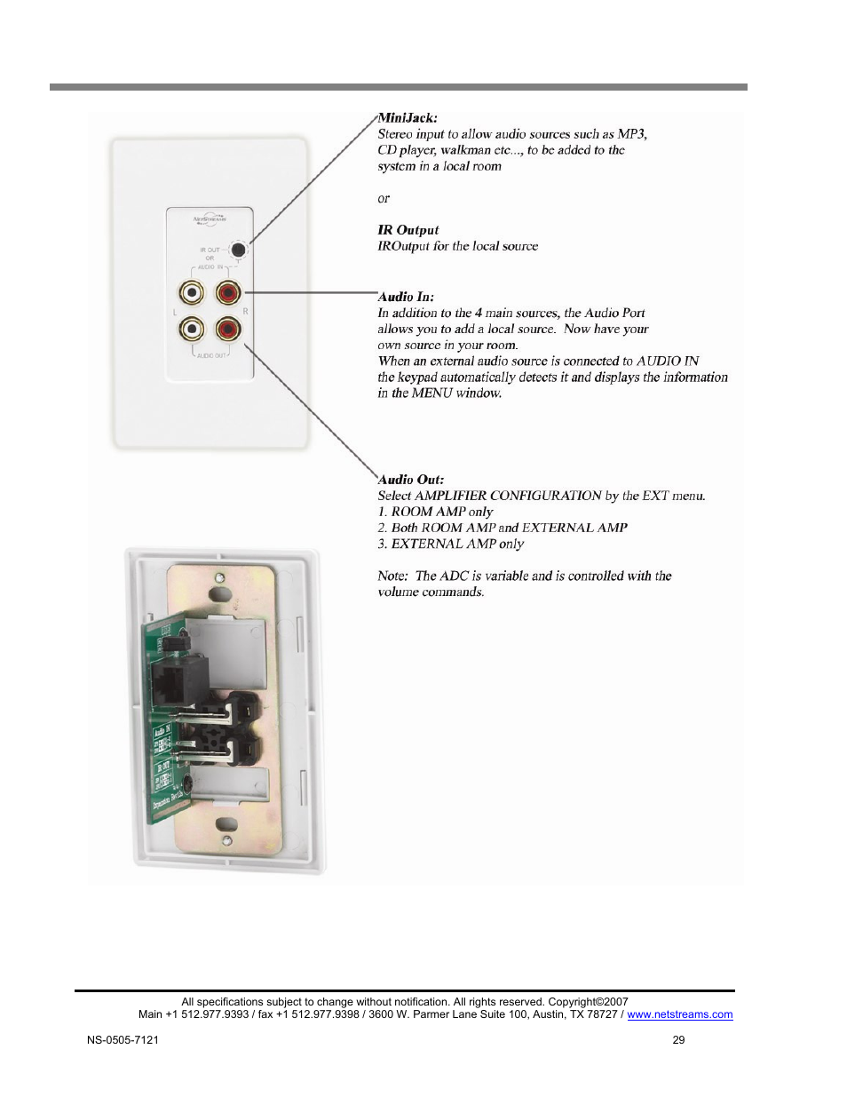 Audio port | ClearOne MU5066 User Manual | Page 32 / 44