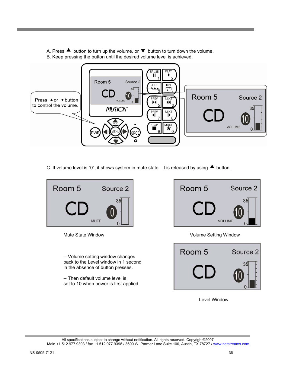 How to control the volume | ClearOne MU5066 User Manual | Page 39 / 44