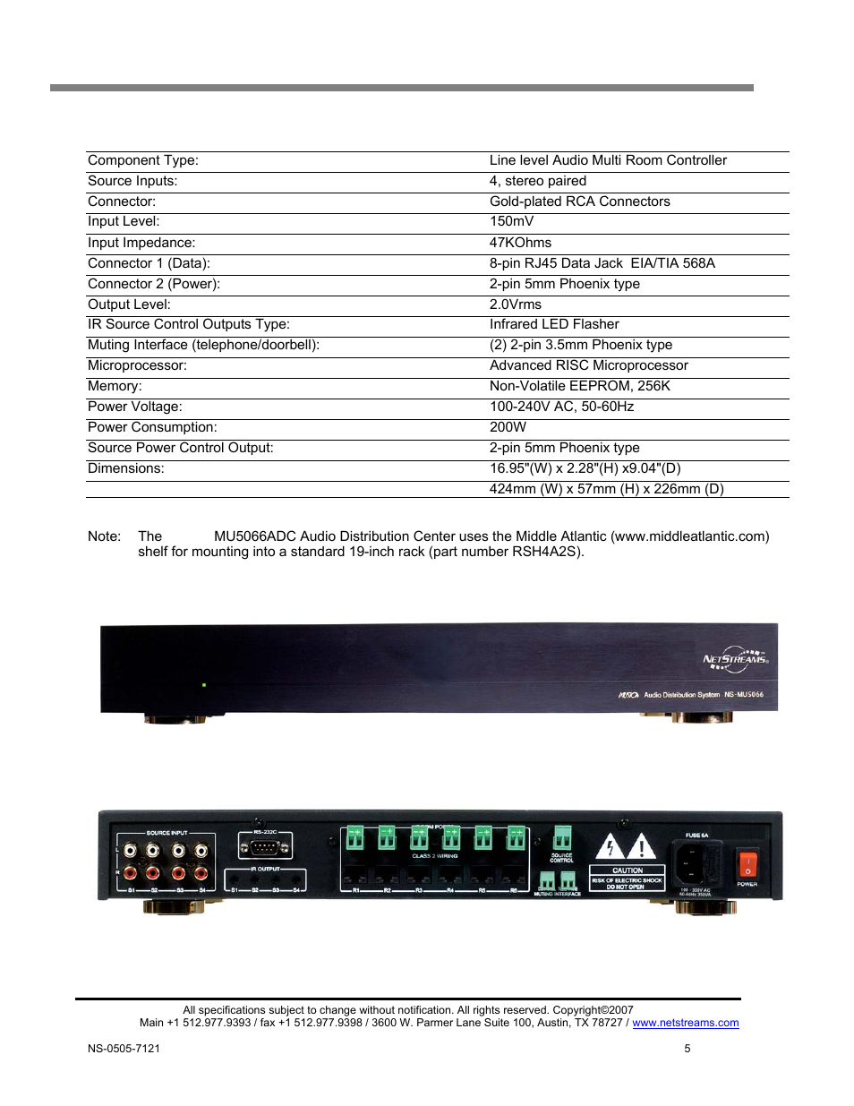 Musica audio distribution center guide | ClearOne MU5066 User Manual | Page 8 / 44