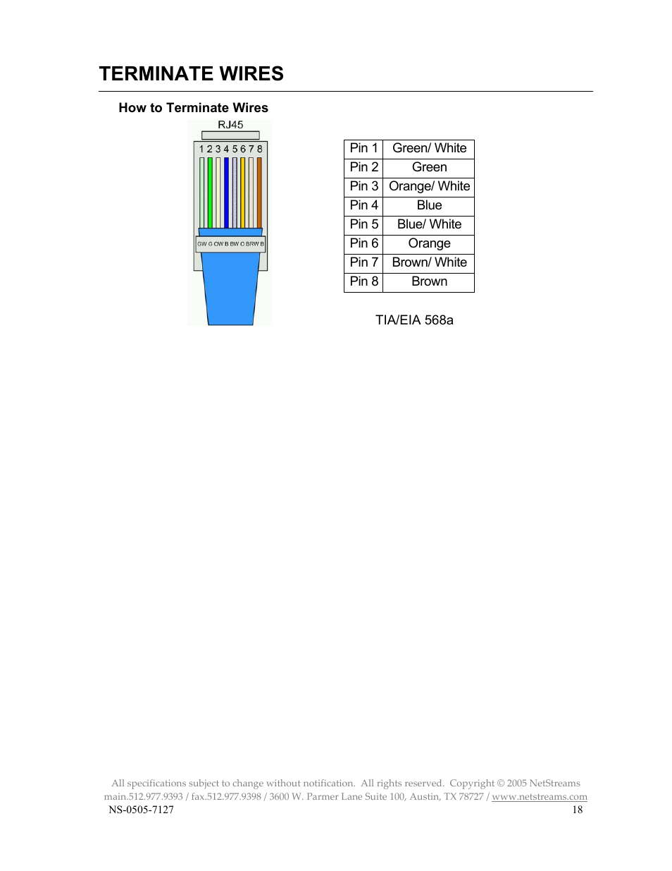 Terminate wires | ClearOne NS-MU5066 User Manual | Page 18 / 24