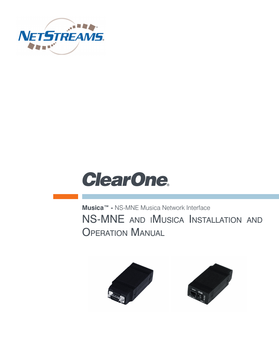 ClearOne NS-MNE Musica Network User Manual | 31 pages
