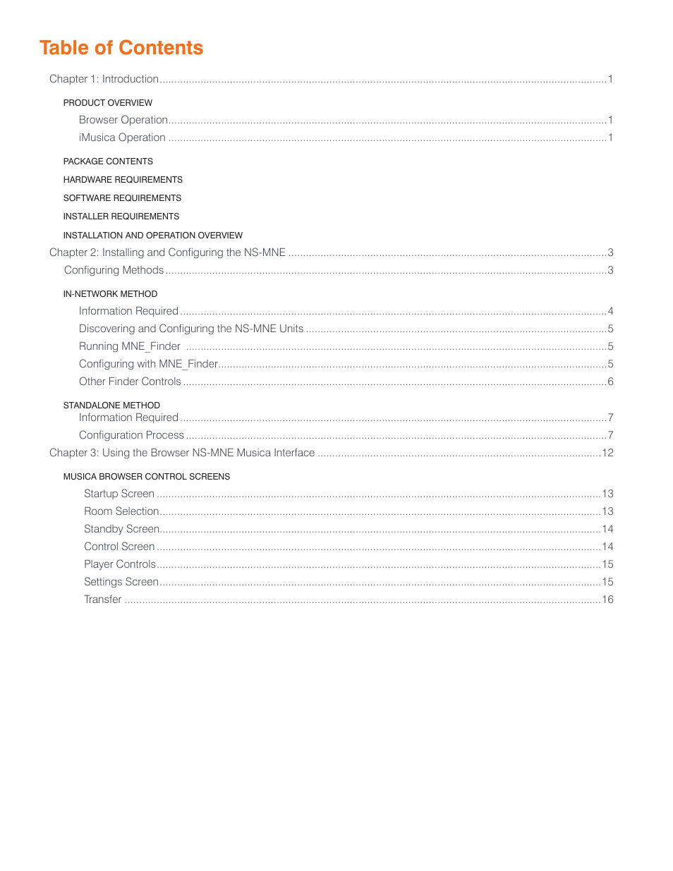 ClearOne NS-MNE Musica Network User Manual | Page 2 / 31
