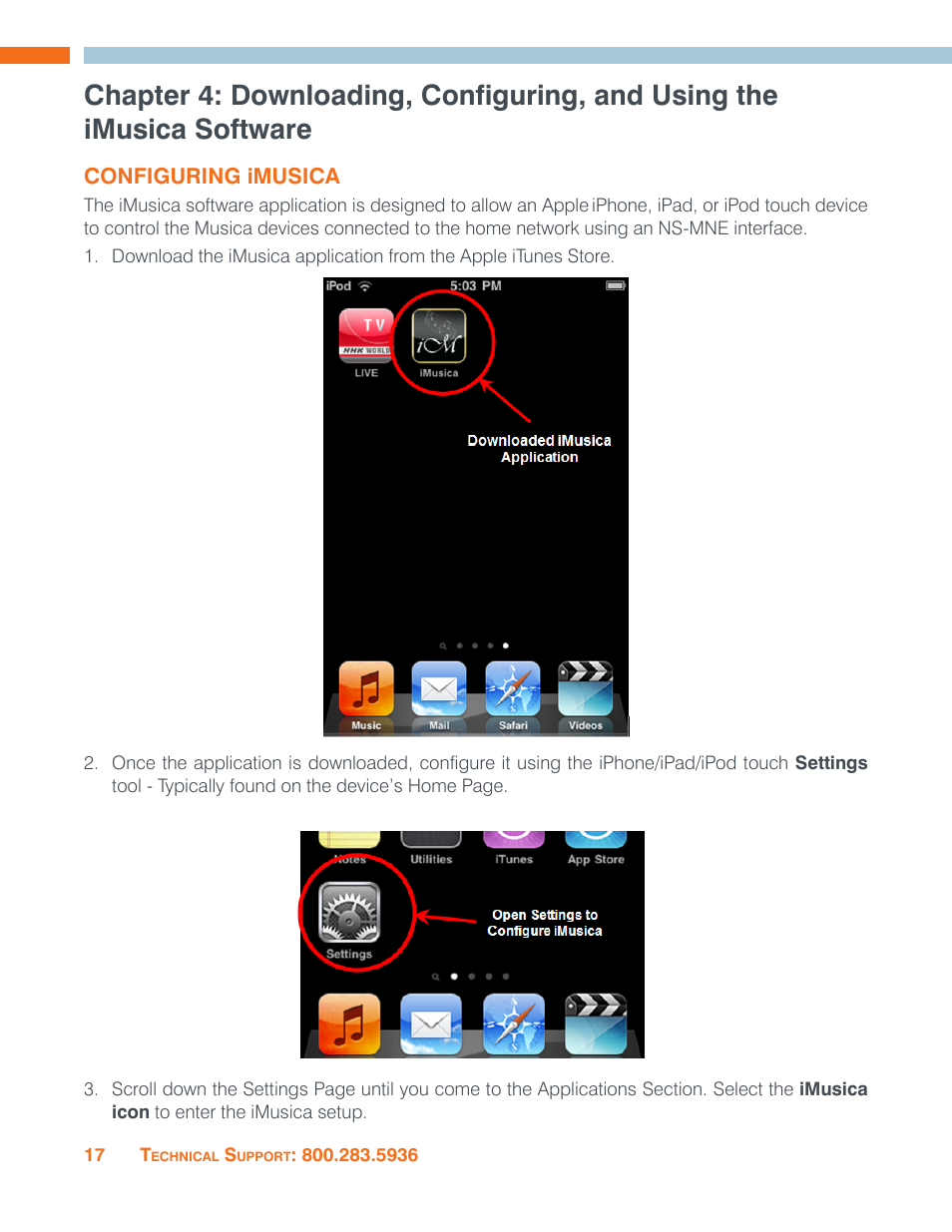 Configuring imusica | ClearOne NS-MNE Musica Network User Manual | Page 20 / 31